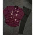 Formal combo embroidery shirt black pant