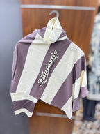 Down shoulder T-shirt stripes