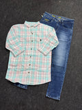 Premium Chex shirt Denim Jeans Combo