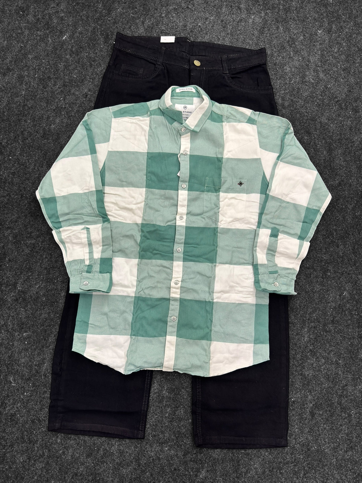 Chex shirt Z black Baggy Denim Jeans