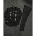 Formal combo embroidery shirt black pant