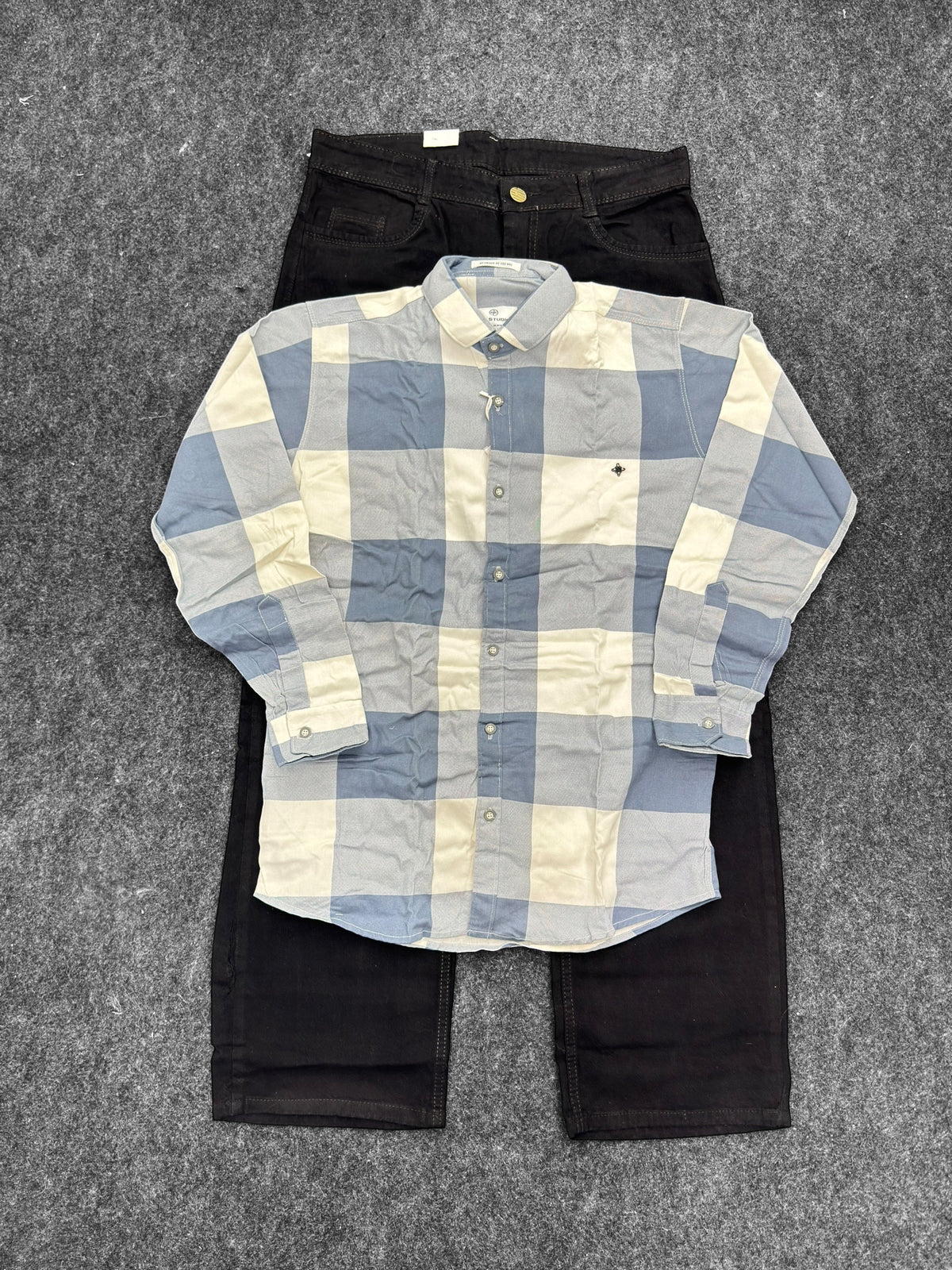 Chex shirt Z black Baggy Denim Jeans