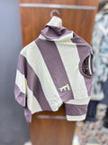 Down shoulder T-shirt stripes