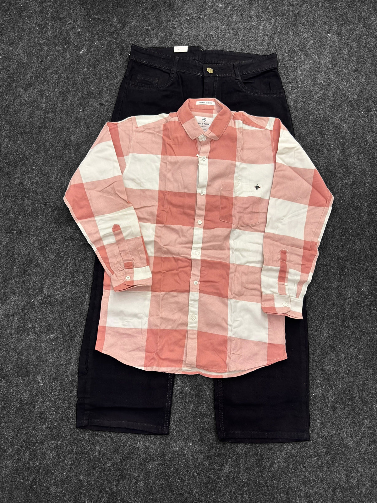 Chex shirt Z black Baggy Denim Jeans