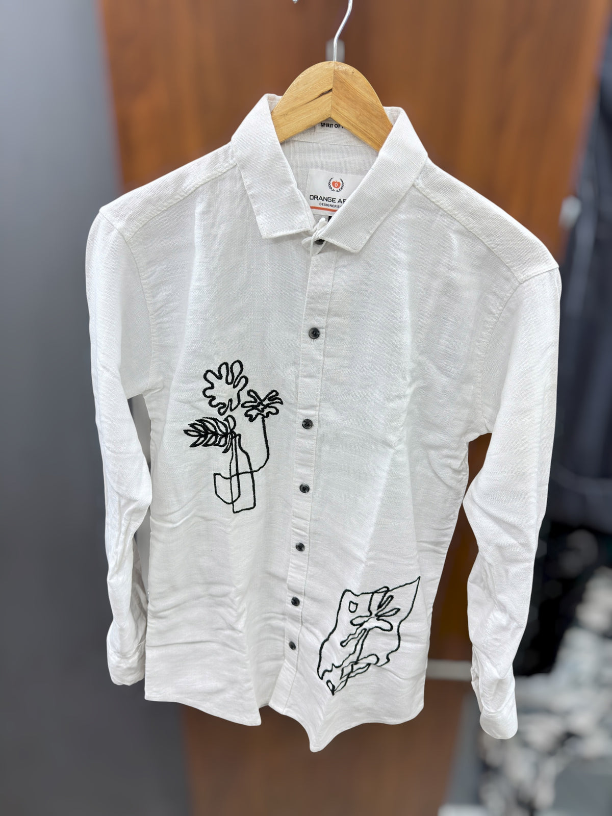 Embroidery shirt full sleeve