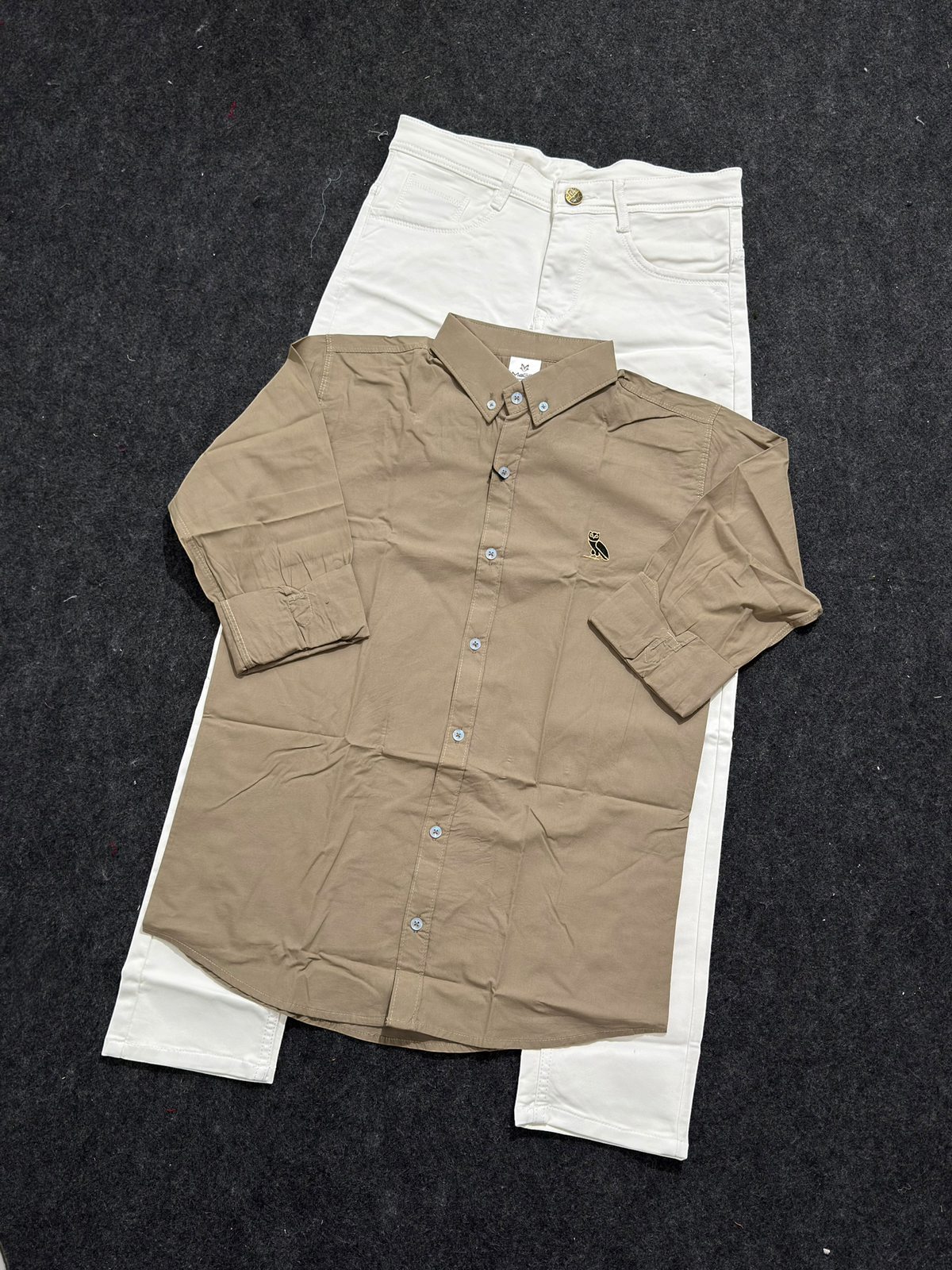Premium plain shirt pure white Jeans