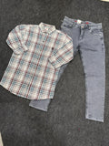 Premium Chex shirt Denim Jeans Combo