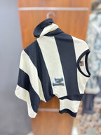 Down shoulder T-shirt stripes