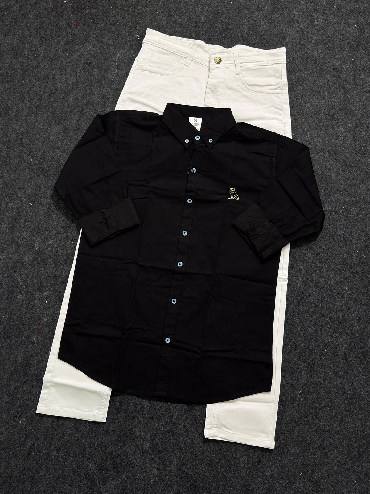 Premium plain shirt pure white Jeans