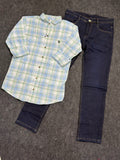 Premium Chex shirt Denim Jeans Combo