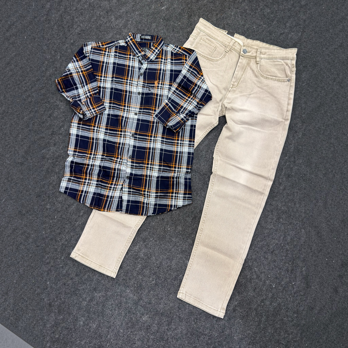 Chex shirt Denim Jeans Combo