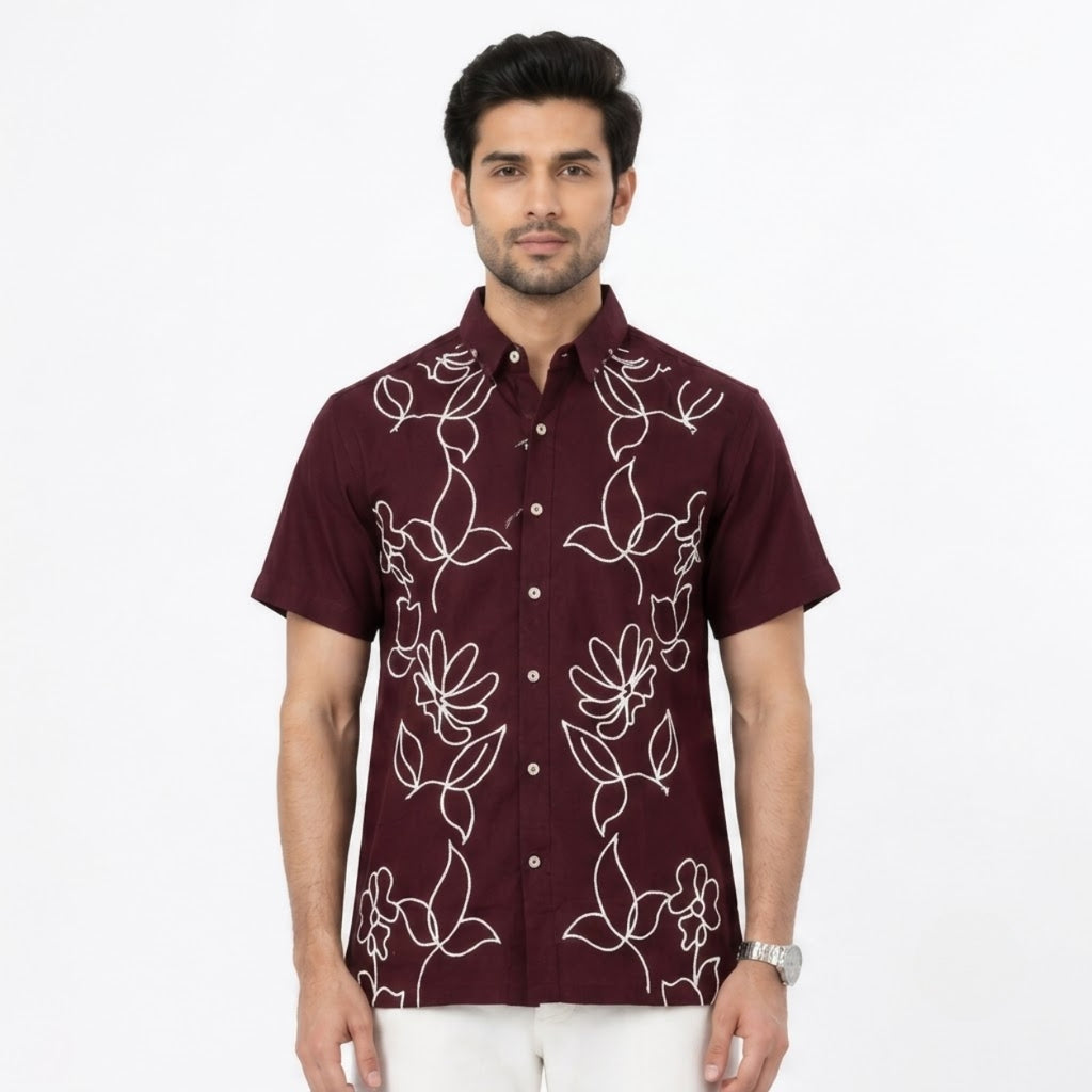 Classic Maroon Embroidered Elite