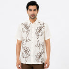Premium Ivory Floral Embroidered Shirt