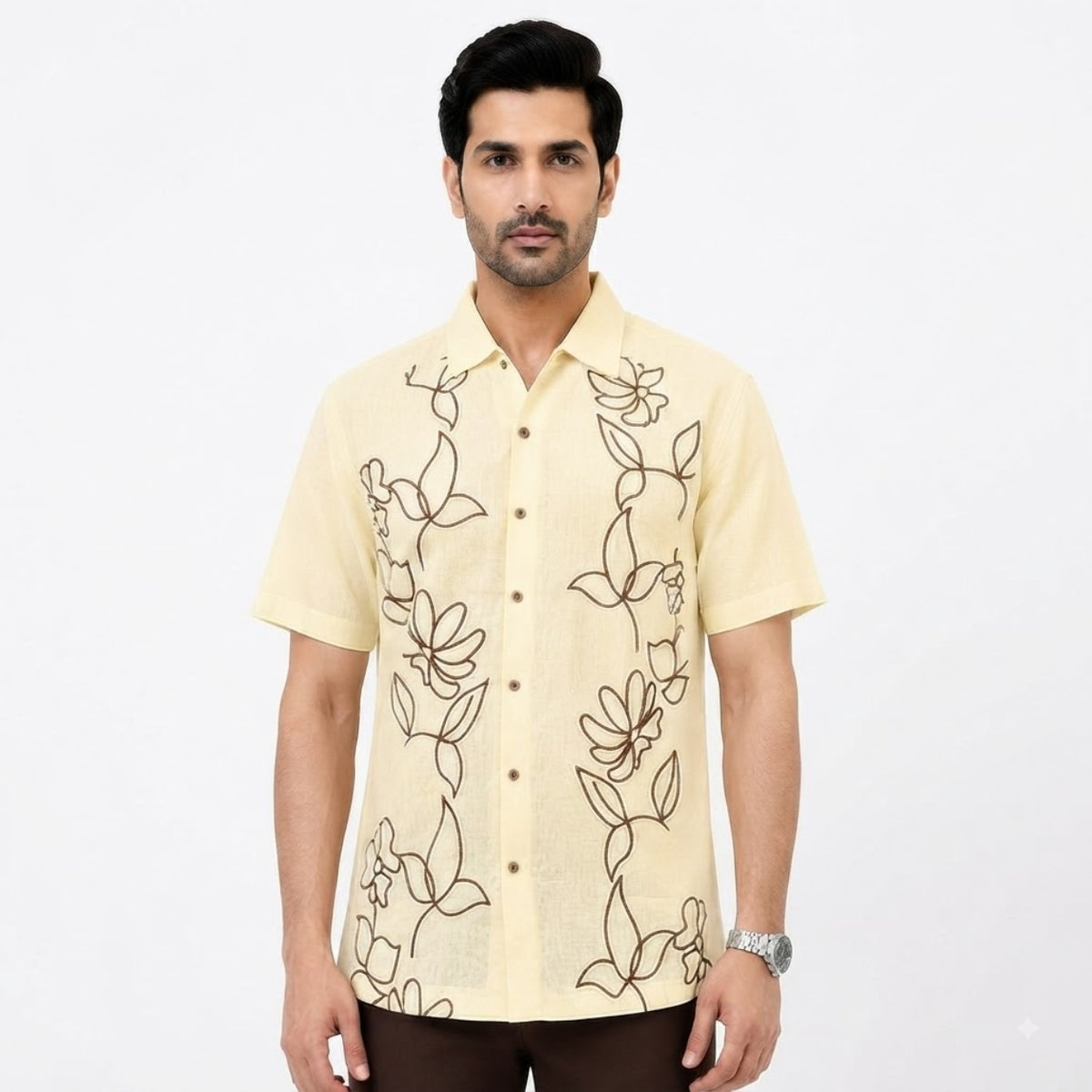 Premium Ivory Floral Luxe Shirt
