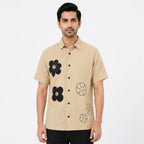 Premium Sand Beige Floral Shirt