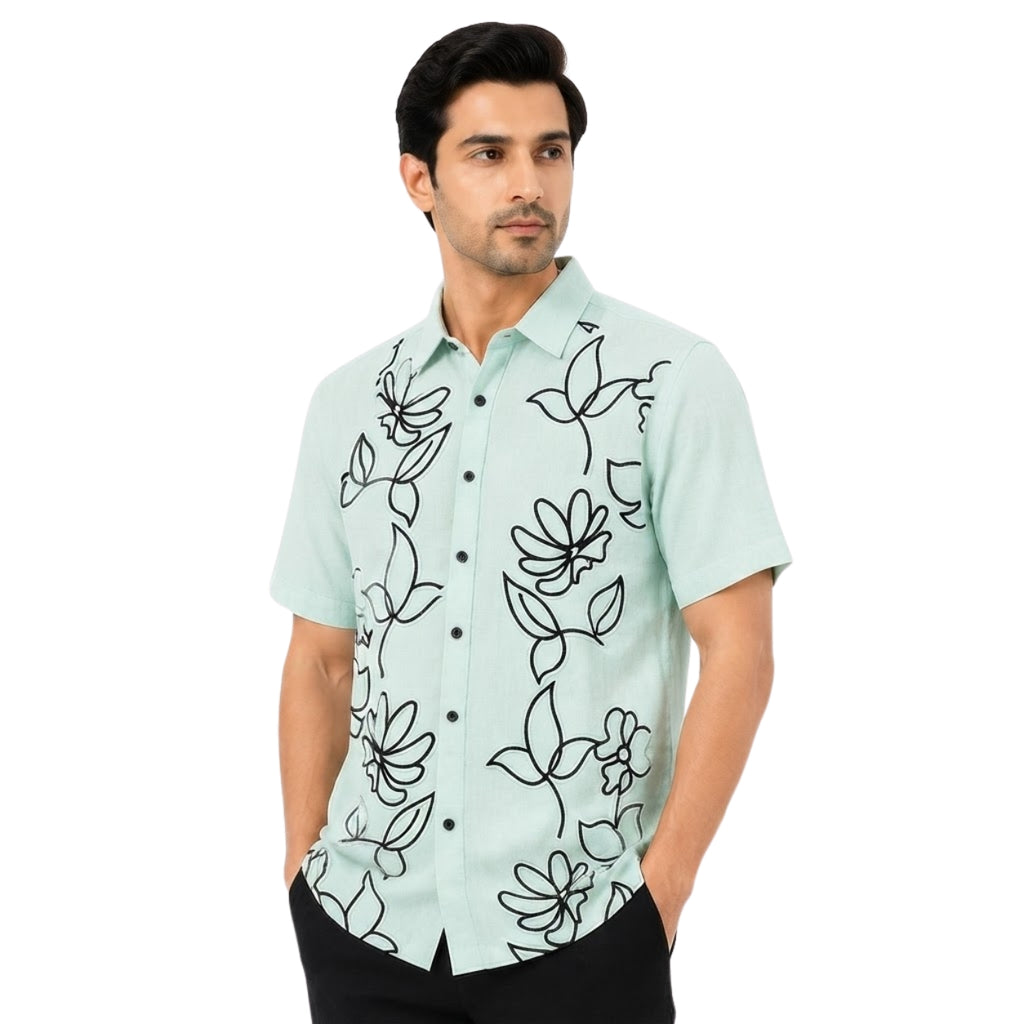 Premium Mint Floral Luxe Shirt