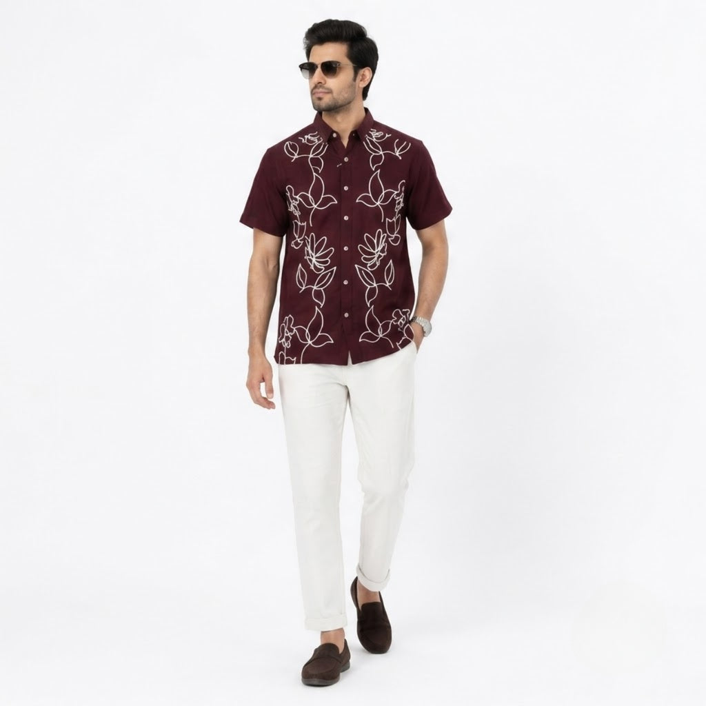 Classic Maroon Embroidered Elite