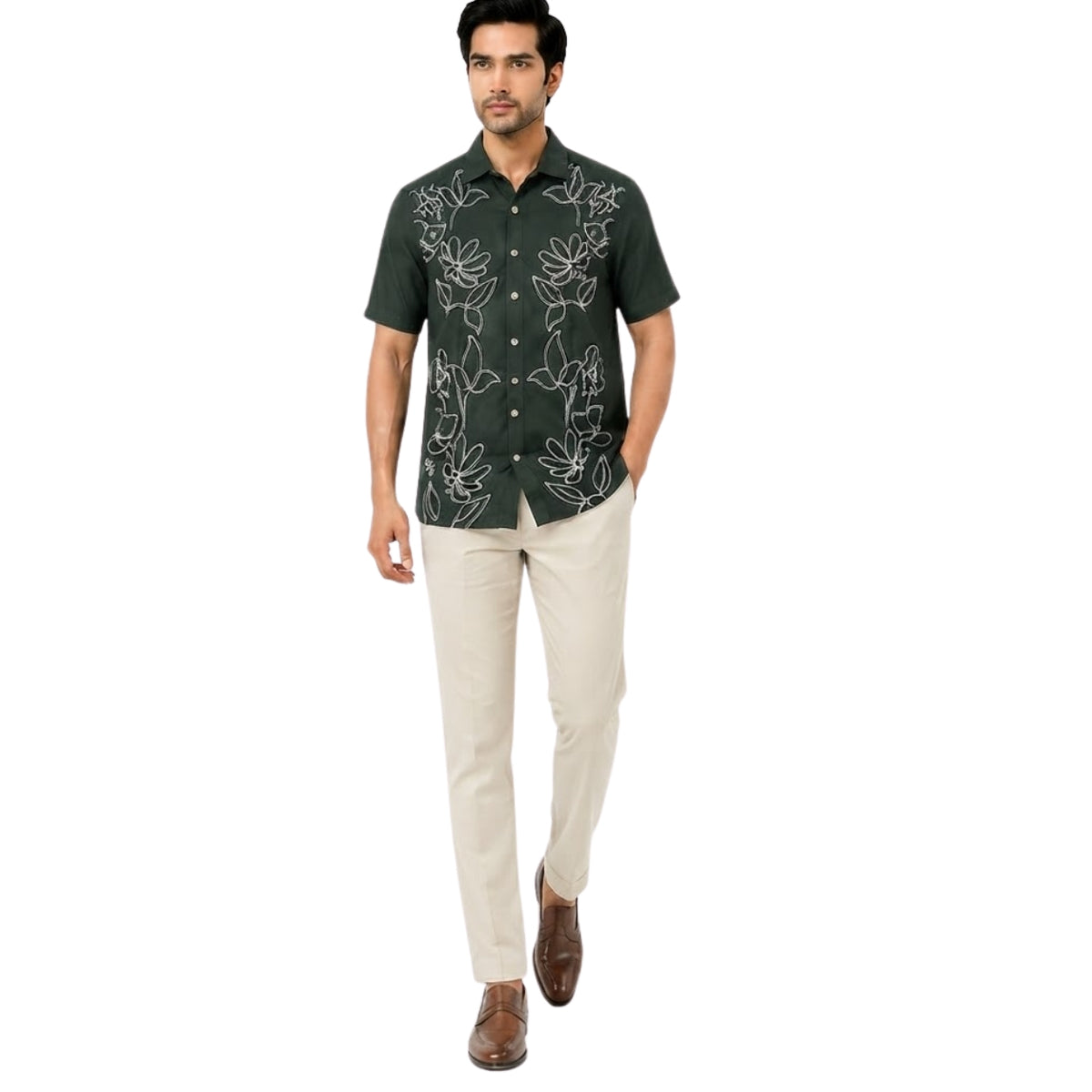 Premium Emerald Floral Signature Shirt