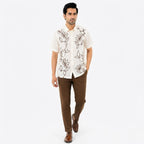 Premium Ivory Floral Embroidered Shirt