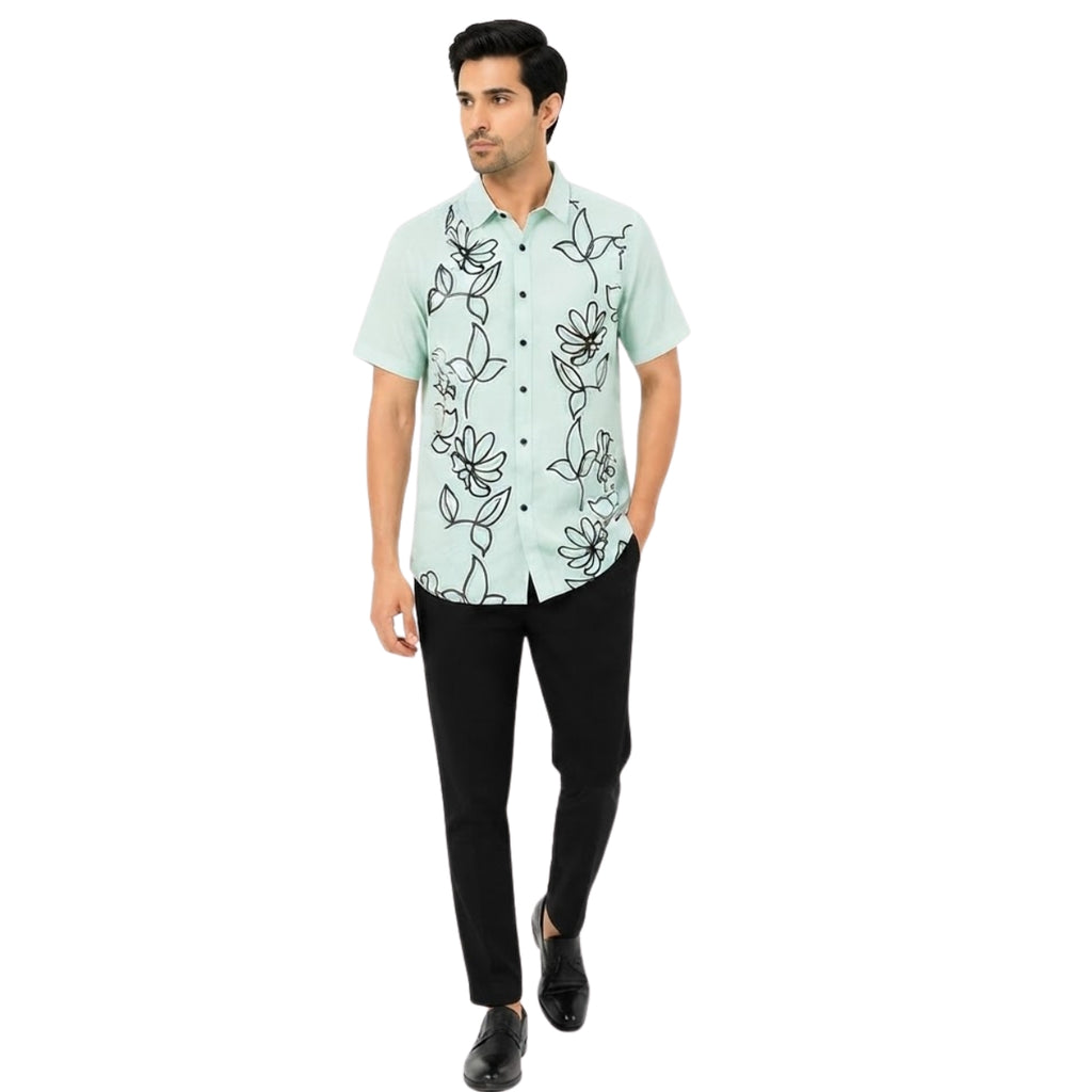Premium Mint Floral Luxe Shirt