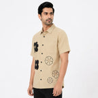 Premium Sand Beige Floral Shirt