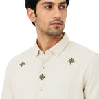 Premium Ivory Heritage Embroidered Shirt