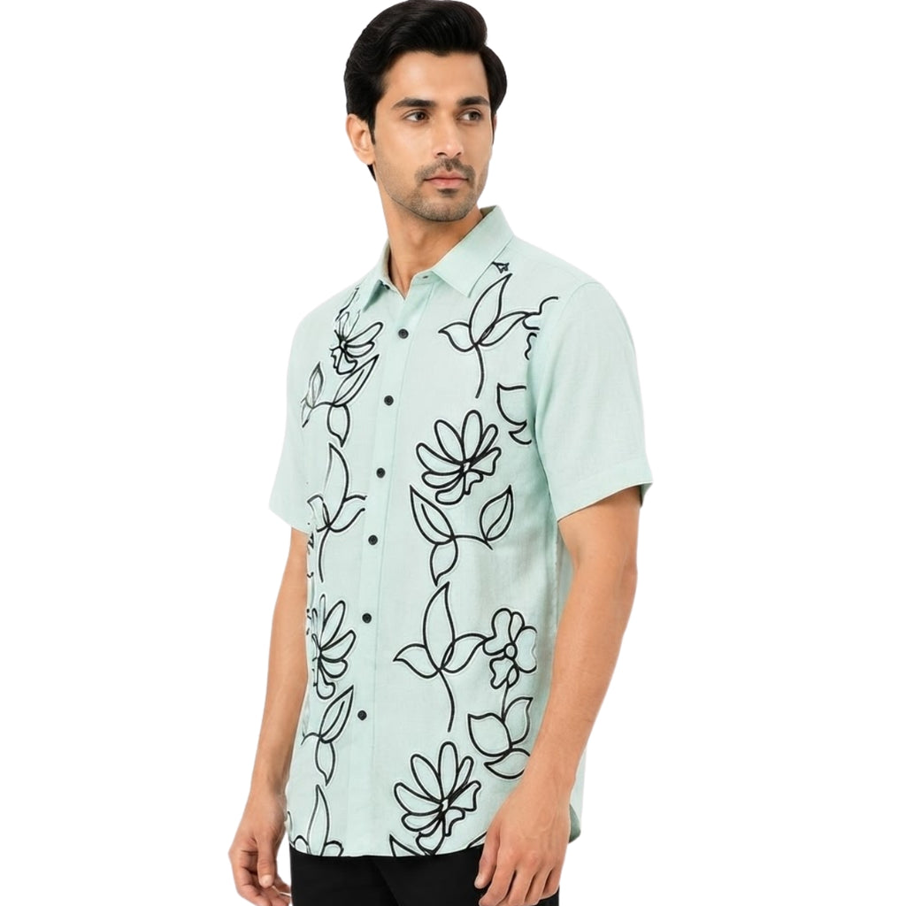 Premium Mint Floral Luxe Shirt