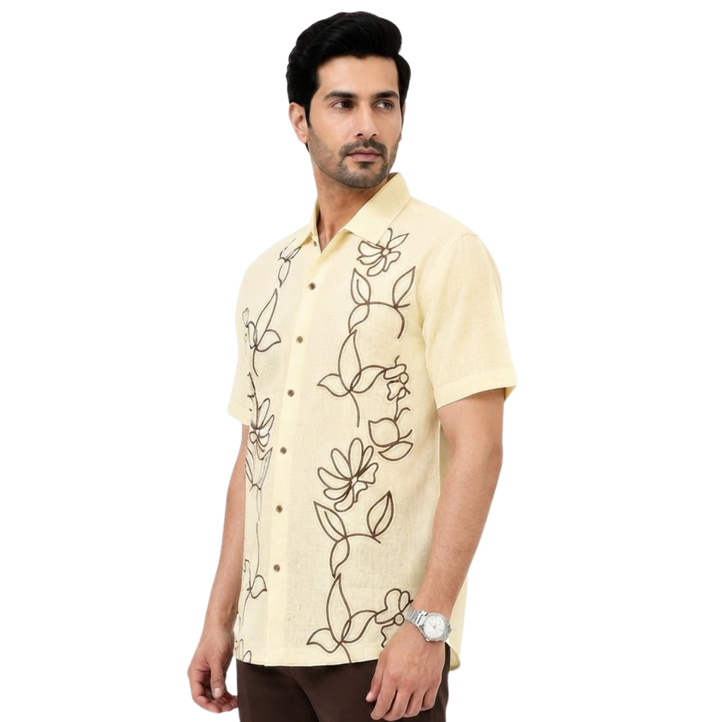 Premium Ivory Floral Luxe Shirt
