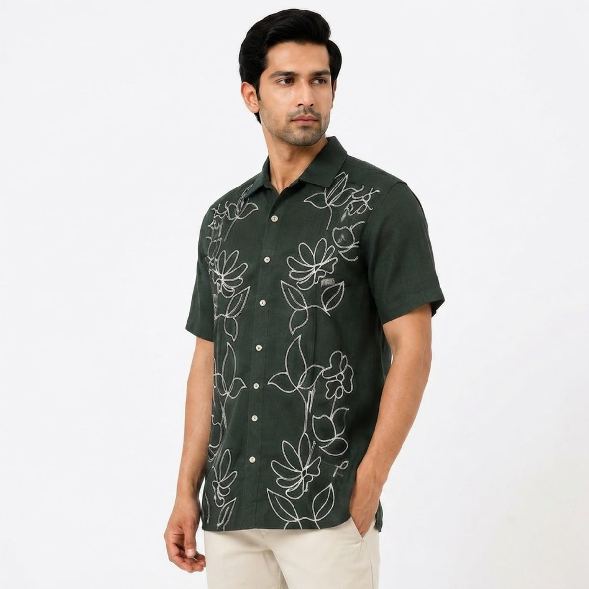 Premium Emerald Floral Signature Shirt